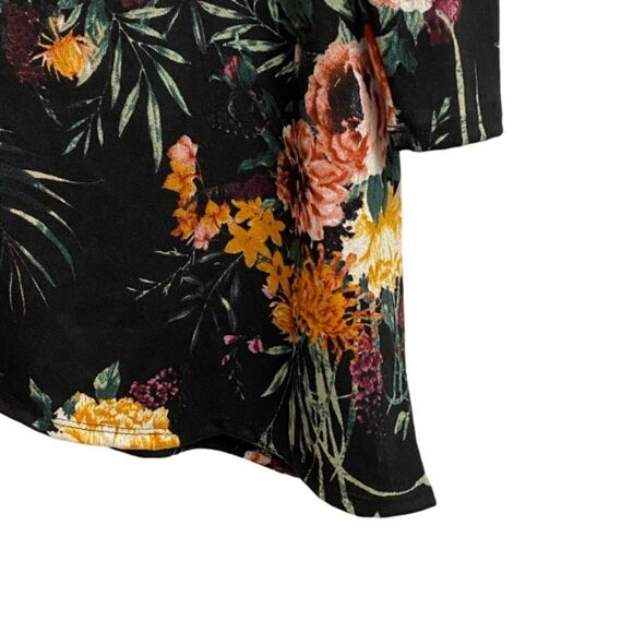 NWT Ava James Women's Floral Blouse Tunic Sz 1X Asymmetrical Hem Artsy Office - Picture 8 of 14